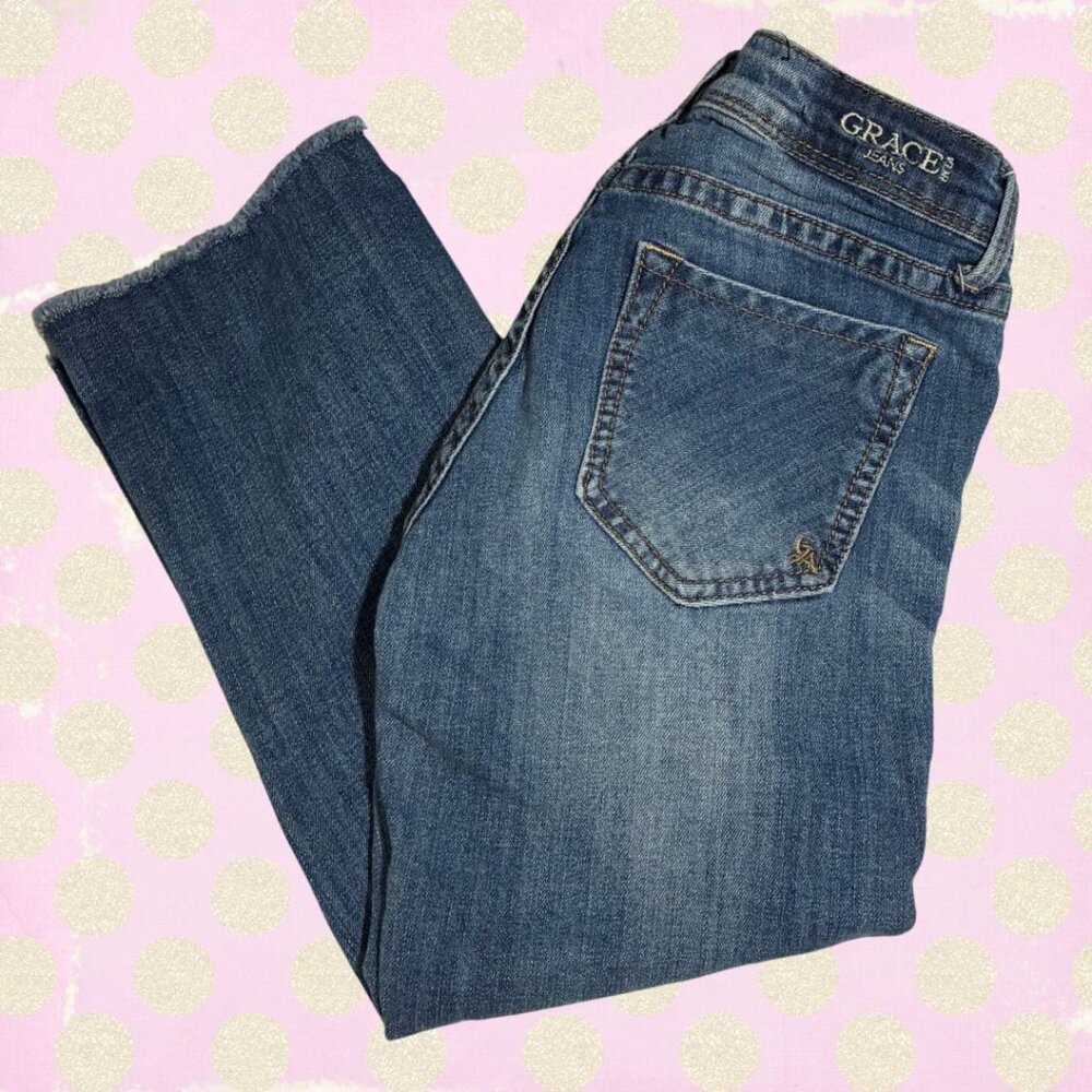 Graci in LA Jeans Size 26 Asymmetric Frayed Cuffs